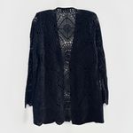 Bob Mackie Rare   Black Crochet Sleeve Longline Cardigan Orginal Line Jacket M Photo 4