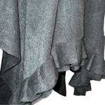 Apt. 9  adorable black sweater wrap with ruffled hem and toggle button design Photo 4