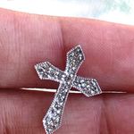 10k White Gold Diamond Cross Pendant Photo 2