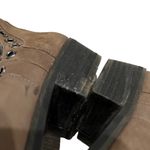 Gianni Bini Taupe Ankle Boots Silver Grommets Dip Sides Photo 15