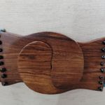 Vintage Womens Beaded Fashion Belt Turquoise Black Wood Buckle Elastic‎ Boho Blue Photo 5