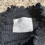 Anthropologie  T.la Lettuce Edge Heather Charcoal Ribbed Mock Neck Top Size Small Photo 3