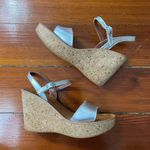 K Jacques Josy Cork Wedge Sandal in Matte Metallic Beige and Tan ~ Size 40 Silver Photo 6