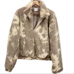 NEW Sage Collective Womens Jetsetter Cropped Teddy Jacket Dune Camo‎ Tie Dye XL Brown Photo 1