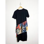 ZARA Black T Shirt Waist Scarf Midi Dress Size Medium Contrasting Detail Photo 13