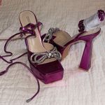 Bebe Fuchsia Platform Heels with Bow Detail Pink Size 7.5 Photo 0