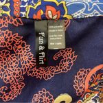 Fun & Flirt Navy and Coral Paisley Kimono Photo 3