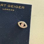 Kurt Geiger London Pavé Evil Eye Stud Earrings - Silver Tone/Pink - NWT Photo 5