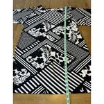 Chico's Chico’s Womens Emma Dress Size 2 US Medium Black White Geo Floral Elbow Sleeve Photo 2