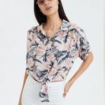 American Eagle  Outfitters Hawaiian tie front crop top Photo 0