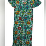 Rhode Green Zinnia Floral Print Short Sleeve Midi Dress Size 8 Photo 2