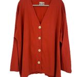 Liz & Jane Orange Cardigan Blouse Lagenlook Art Minimalist Cotton Size 3X Photo 0