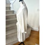 Soma  L/XL White Lace Insert Knee Length Long Sleeve Tie Waist Robe Photo 2