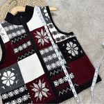 Christopher & Banks  Women's Snowflake Full Zip Knitted Winter Sweater Vest M Photo 9