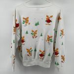 Vintage Lifestyles Christmas Sweatshirt Reindeer 90s USA Puff Print White OS XL Photo 3