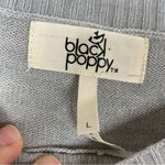 Black Poppy  | Je T'aime I Love You Gray Slouchy Acrylic Sweater L Photo 2