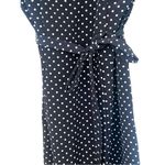 Forever 21 Navy Blue and White Polka Dot Dress with Notched Collar Photo 3