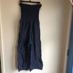 Bella Dahl NEW  smocked strapless jumpsuit in summer night navy revolve small Photo 4