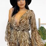 laura's boutique Brown Zebra Printed Romper From  Photo 0
