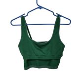 Aerie Green Rib Knit Unlined Cropped Square Neck Longline Tank Bralette Small Photo 5