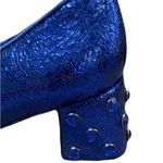 Geox Respira Metallic Blue Mary Jane Block Embellished Jewel Block Heel 37.5 7 Photo 5