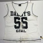 Y2K Daddys Girl Slogan Varsity Tank Top White Size L Photo 0