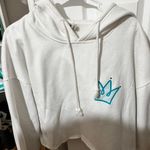 White Hoodie with Teal Crown Logo Size XXL Photo 0