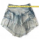 MOTHER Denim Anthropologie MOTHER Raw-Edge Ruffle Tiered Denim Mini Skirt 24 Photo 5