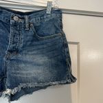 BDG Indigo mid rise breezy short Frayed Hem Jean Shorts button fly size 24. Photo 4