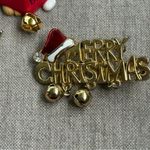 Vintage Rare bundle of Three holiday pins with bells, costume, Christmas, festiv Gold Photo 11