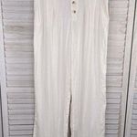 Sincerely Jules  Linen Blend Boho Wide Leg Pants Cream-Large Photo 0