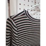 American Eagle  Outfitters Striped Henley Dress Long Sleeve V Neck Ribbed M Photo 5