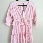 Nordstrom  NSR Dress Womens Size Large Pink Kenny Satin Jacquard Ruffle Tassel Photo 0