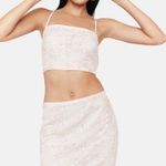 Dolls Kill NWT  Vintage Y2K inspired sequin baby pink lace mini skirt M Photo 1