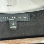 Atelier 29 Woman 1X Black Tie Neck Blouse Sheer Sleeve Top Career Minimalist Photo 2