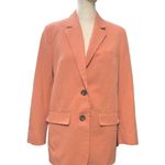 Everlane Peachy The Tencel Oversized Padded Shoulder Collared Blazer Jacket Photo 0