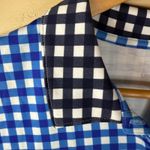 Draper James  x LANDS' END XL Polo Shirt Blue White Gingham Golf PreppyTop‎ Photo 3
