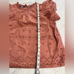 Lands' End Eyelet Ruffle Sleeve Popover Top peachy pink size M Photo 7