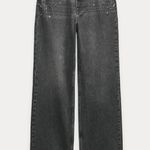 ZARA NWT ZW Collection Slim Straight Cut Jewel Jeans Gray Jeans Photo 6