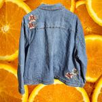 CJ Banks Denim Jacket Embroidered Floral Studded Jean Jacket 3X Blue Size undefined Photo 10