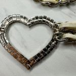 Rhinestone Heart Silver Chain Link Belt Y2K Festival One Size (OS) ✨ Photo 15