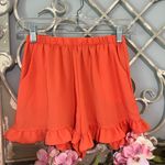 Tyche Shorts Bloomer Elastic Waist Ruffle Womens Small Flirty Pumpkin Orange Photo 4