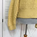 H&M Chunky Knit Funnel Neck Barrel Sleeve Crop Sweater Yellow Medium Photo 5