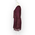 The Jetset Diaries Verona Dress Women Small Plum Mini Lace Long Sleeve Open Back Photo 3