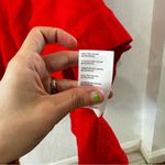 Maeve Anthropologie Red Floral Trim Textured  Rousseau Flounced Dress 2 Photo 11