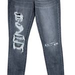 American Eagle   Skinny Jeans Womens 2 Gray Distressed Next Level Stretch Skater Photo 3