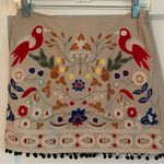 Altar'd State Altar’d State Embroidered Tan Bird Mini Skirt Size Small Photo 1