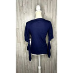 NWT‎ Touch Stadium Women's Medium Cleveland Guardians Navy Elbow Slit T Photo 6