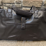 Karl Lagerfeld Lagerfeld PVC Faux Brown Leather Duffle Bag Unisex Overnight Weekender Photo 0
