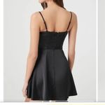 Chic Black satin Babydoll Dress with Bow Detail Size M Photo 5